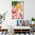 Tableaux Groupe de verres de vin et de lunettes de soleil sur une couverture