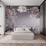 Papier peint Des fleurs sereines sur une eau tranquille