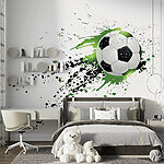 Papier peint Ballon de football avec éclaboussures artistiques