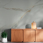 Papier peint Marbre blanc avec veines noires
