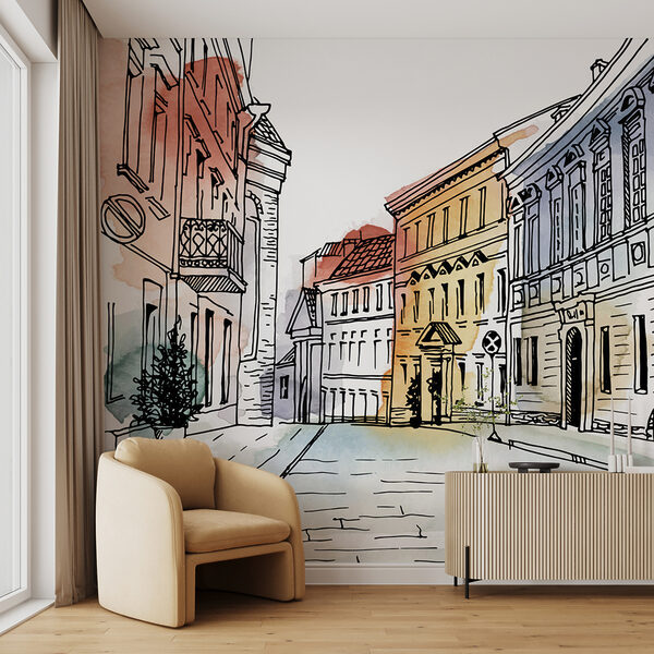Dessin d'un bâtiment Papier peint Dessin d'un bâtiment