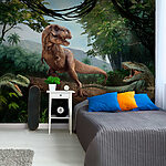Papier peint Dinosaure dans la jungle