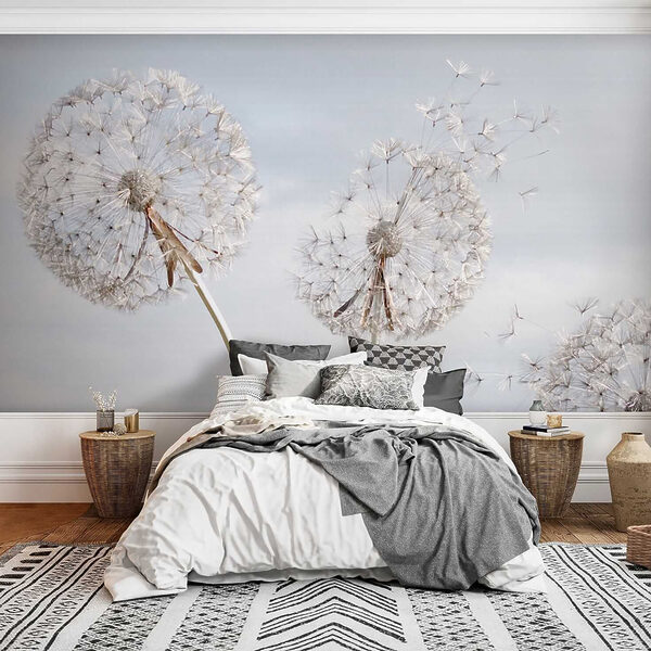 Papier peint Des pissenlits géants se balancent dans la brise