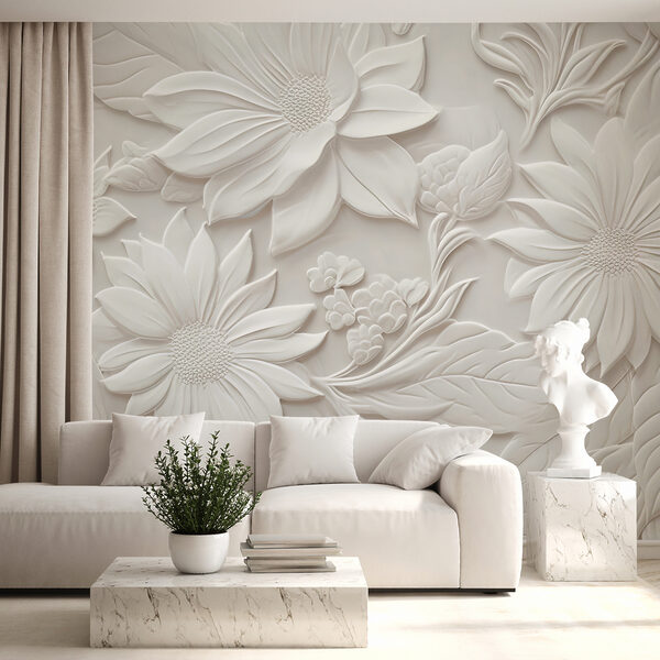 Papier peint Motif floral complexe en relief