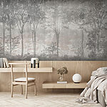 Papier peint Groupe d'arbres avec des feuilles