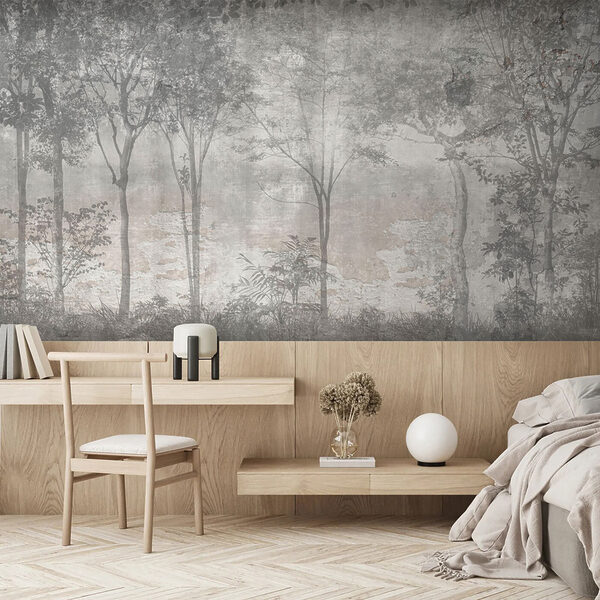 Papier peint Groupe d'arbres avec des feuilles
