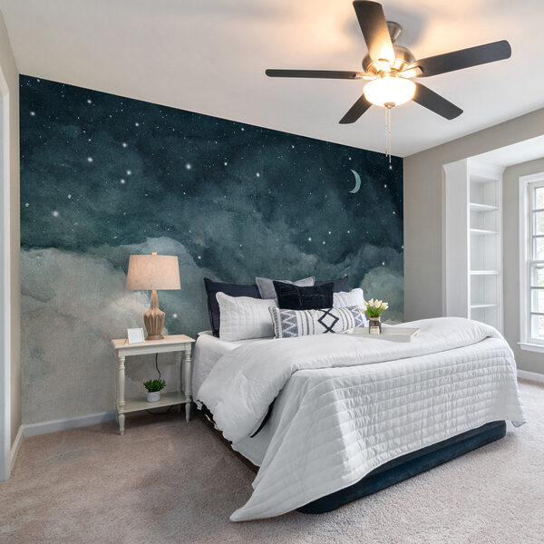 Papier peint Nuages et étoiles dans le ciel