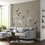 Papier peint Oiseaux sur les fleurs et les plantes