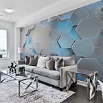 Papier peint Motif métallique moderne hexagonal