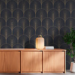 Papier peint Élégant motif d'éventail art déco