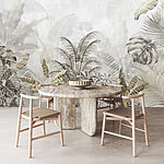 Papier peint Œuvre d'art botanique avec des feuilles tropicales