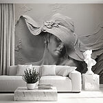 Papier peint Sculpture d'une femme portant un chapeau