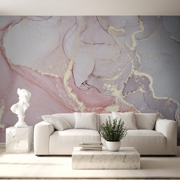 Papier peint Motif abstrait de couleurs pastel tourbillonnantes