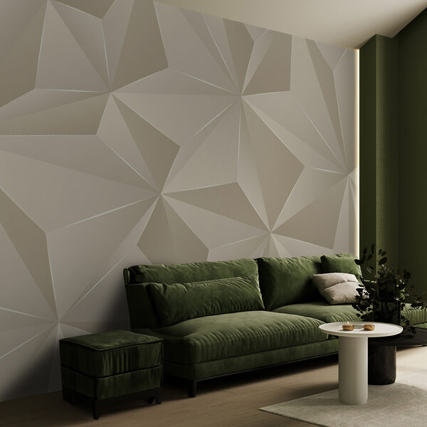 Papier peint Motif géométrique avec facettes texturées