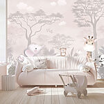 Papier peint Girafe assise sur un arbre