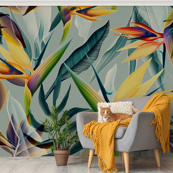 Papier peint Conception artistique des oiseaux de paradis
