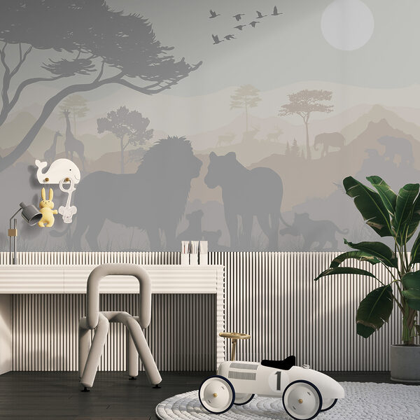 Papier peint Silhouette de lion