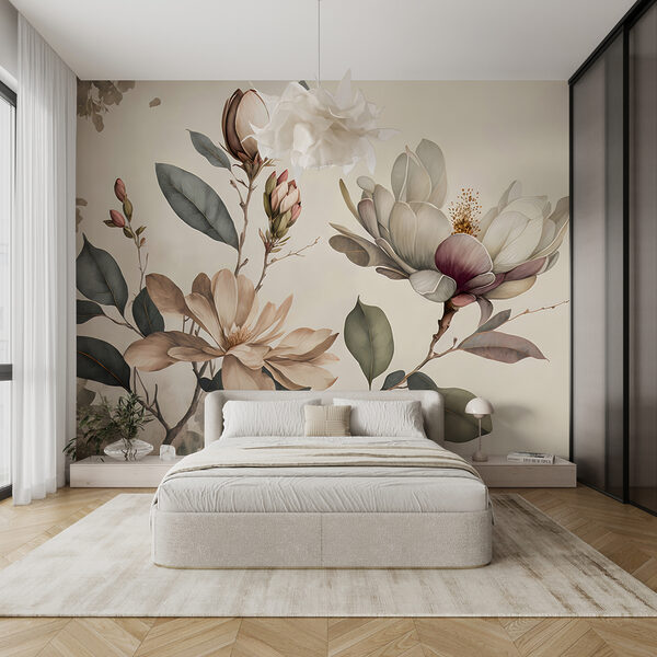 Papier peint Le magnolia s'épanouit avec une élégance gracieuse