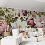Papier peint Jardin fleuri aux couleurs éclatantes