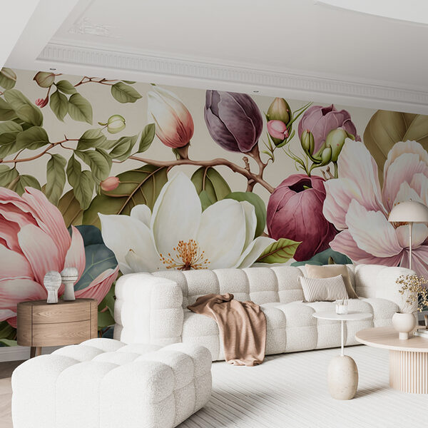 Papier peint Jardin fleuri aux couleurs éclatantes