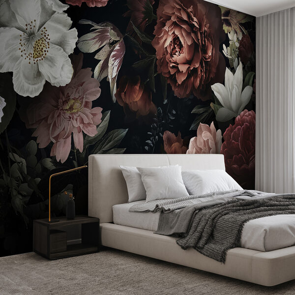Papier peint Élégance florale sombre et beauté fleurie