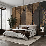 Papier peint Panneaux en bois avec motifs de vagues