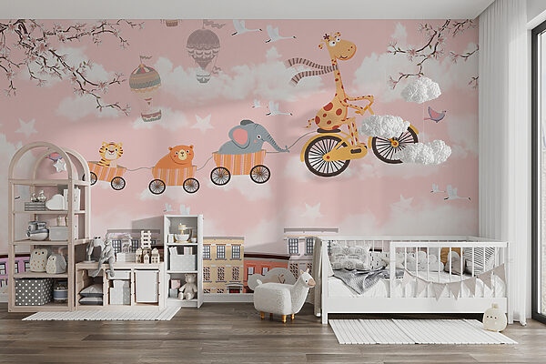Papier Peint Enfant Déco étoiles, Pois, Cœurs, Nuages - Rouleau 10m X 53cm - Marque Fine Decor - Fabriqué Au Royaume-Uni
