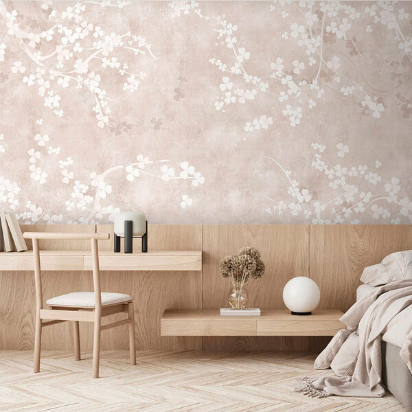 Papier peint Fond blanc avec trèfles