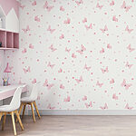 Papier peint Papillon rose aux ailes noires