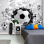 Papier peint Ballon de football noir et blanc