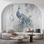 Papier peint Peinture d'un paon