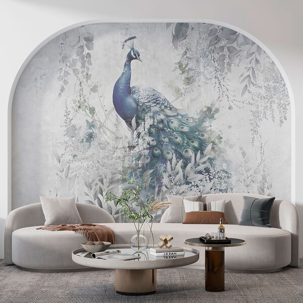 Papier peint Peinture d'un paon