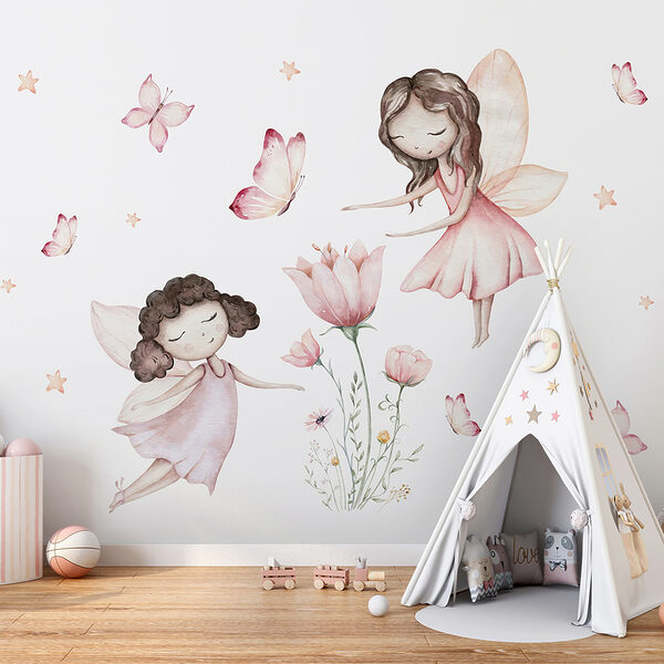 Papier peint Les fées dansent parmi les fleurs