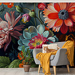 Papier peint Des fleurs vibrantes dans une présentation artistique.