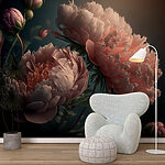 Papier peint Pivoines en fleurs sous une lumière douce