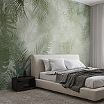 Papier peint Feuilles tropicales sur fond texturé