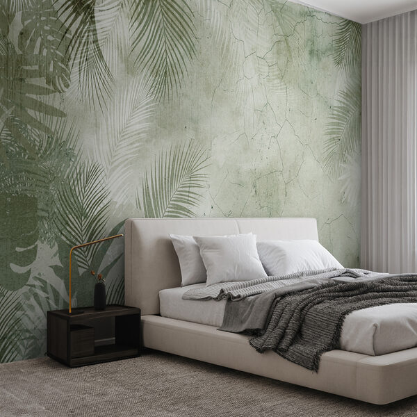 Papier peint Feuilles tropicales sur fond texturé (UGS : u73583v3) Papier peint Papier peint Feuilles tropicales sur fond texturé (UGS : u73583v3)