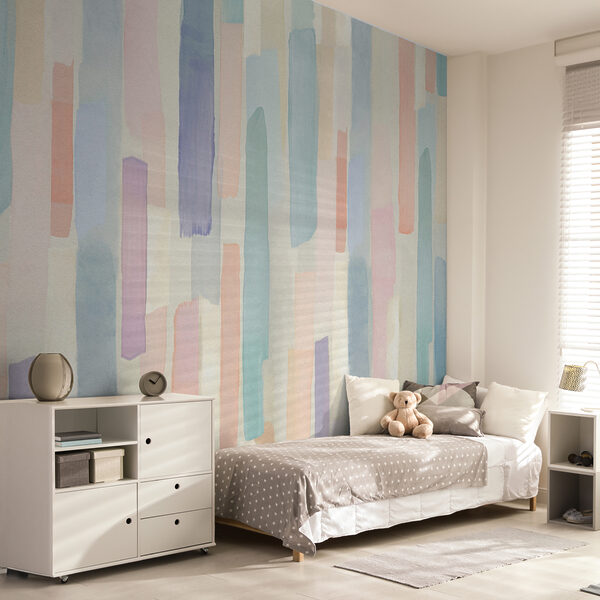 Motif de rayures aquarelles pastel Papier peint Motif de rayures aquarelles pastel