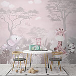 Papier peint Caricature d'un ours rose