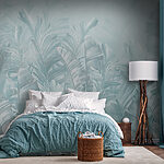 Papier peint Feuilles tropicales aux teintes douces