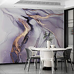 Papier peint Marbre abstrait avec des stries violettes