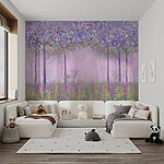Papier peint Peinture de fleurs et d'herbe