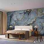 Papier peint Motif abstrait de texture de marbre bleu