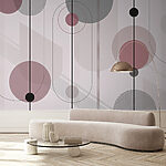 Papier peint Dessin abstrait de cercles et de lignes