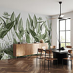 Papier peint Illustration de feuillage tropical luxuriant
