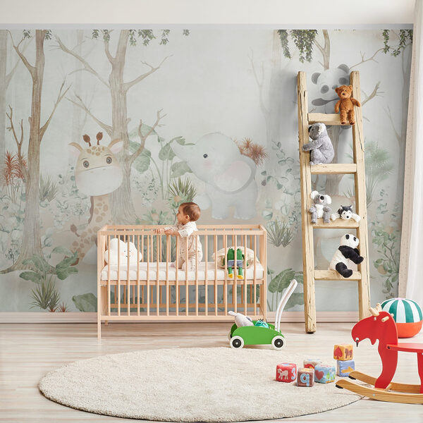 Papier peint Girafe avec masque