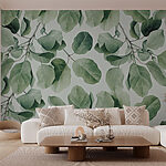 Papier peint Motif de feuilles vertes luxuriantes
