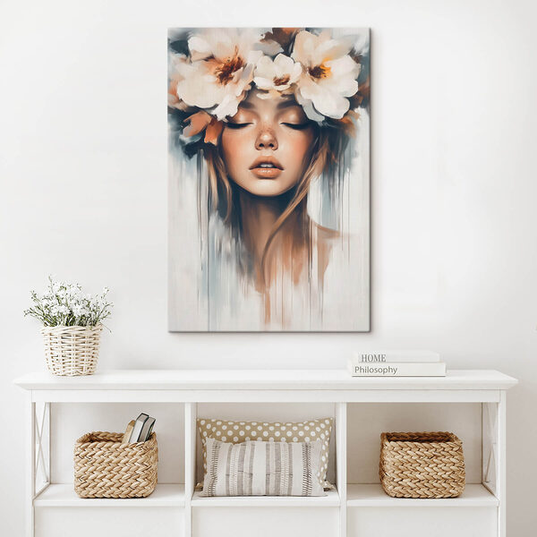 Femme avec des fleurs dans les cheveux Tableaux Femme avec des fleurs dans les cheveux