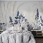 Papier peint Peinture de fleurs et d'herbe