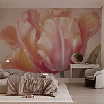 Papier peint Belle tulipe aux couleurs douces
